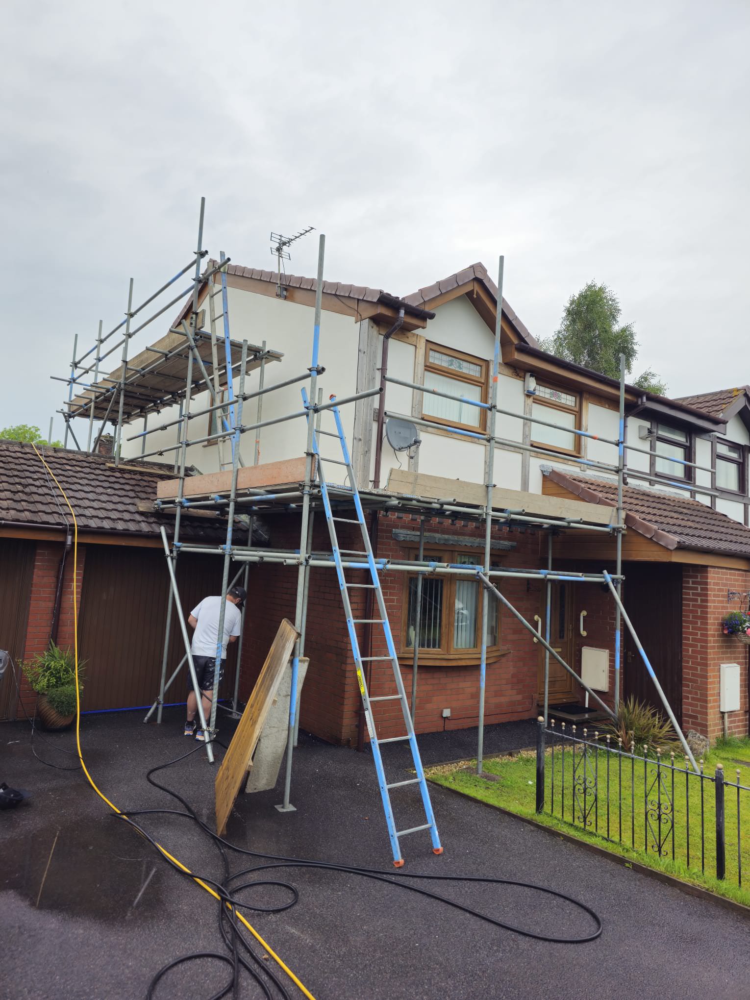 Exterior lime rendering in Preston home