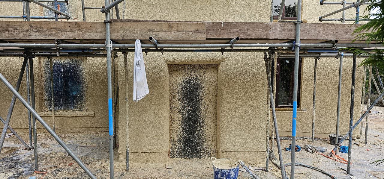 Complete home rendering with pebbledash finish in Preston