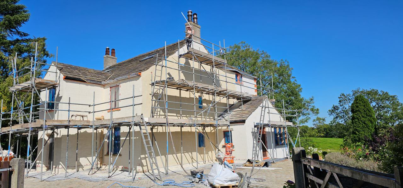 Finished pebbledash rendering in Preston home