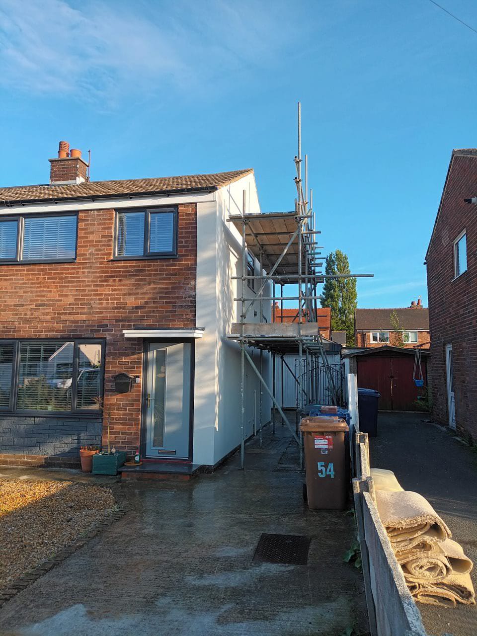 Pebbledash finish on home rendering in Preston